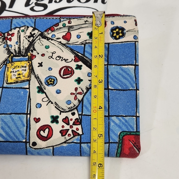 Brighton canvas zip pouch with dust bag euc like new - Picture 5 of 5
